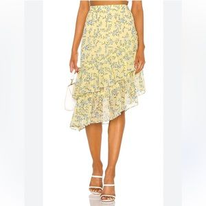 Asymmetrical tiered floral skirt - size 4